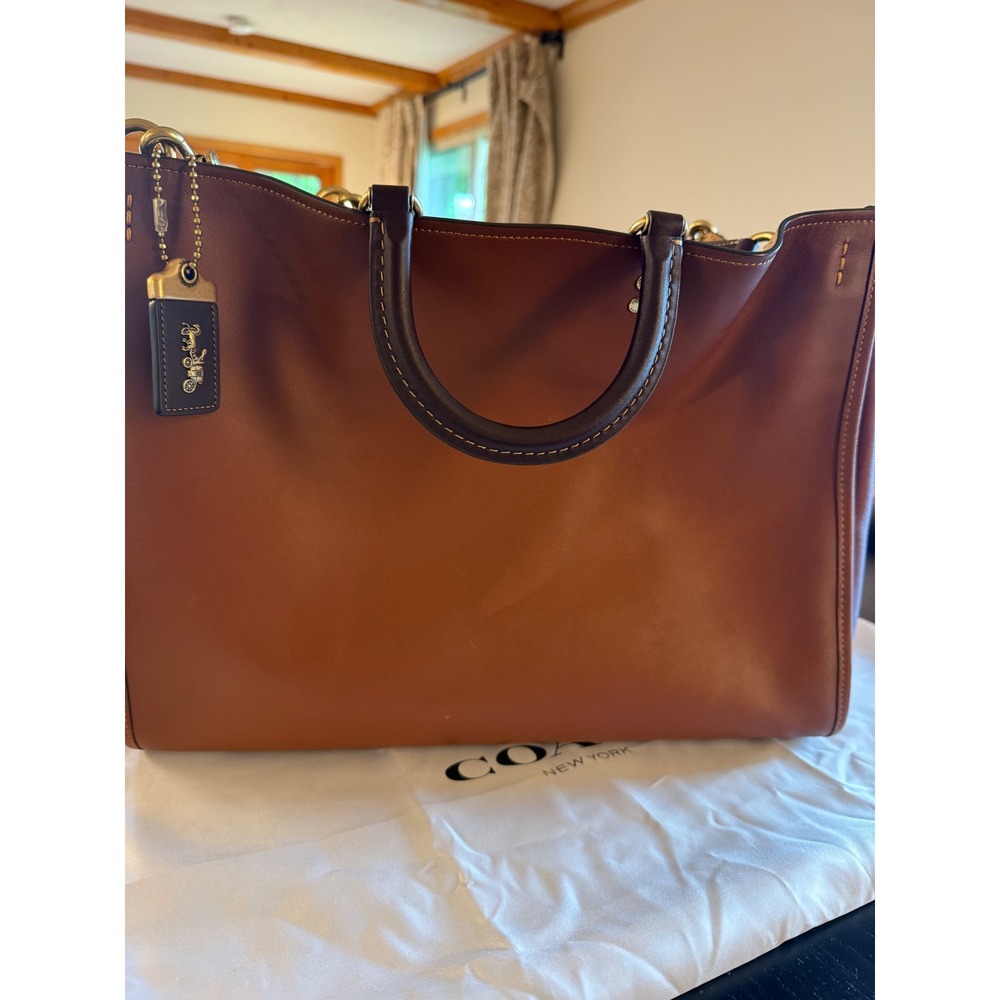 Coach Rogue 39 Saddle Colorblock Glovetanned Leather Carryall Tote 1941 - Picture 2 of 16